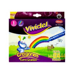 Crayones Extra Grueso Vividel c/24