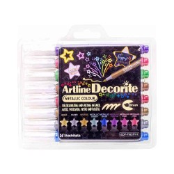 Marcador Punta Pincel Metálico Artline Decorite c/8