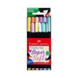 Marcadores Punta Pincel Faber Castell c/6