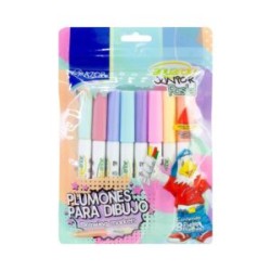 Plumones Aquarelo Junior Pastel Triangular c/8 Azor