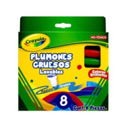 Plumones Crayola Gruesos Lavables c/8