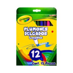 Plumones Delgados Crayola Lavables c/12