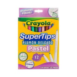 Plumones Super Tips Pastel Crayola c/12