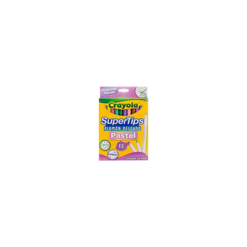 Plumones Super Tips Pastel Crayola c/12